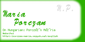 maria porczan business card